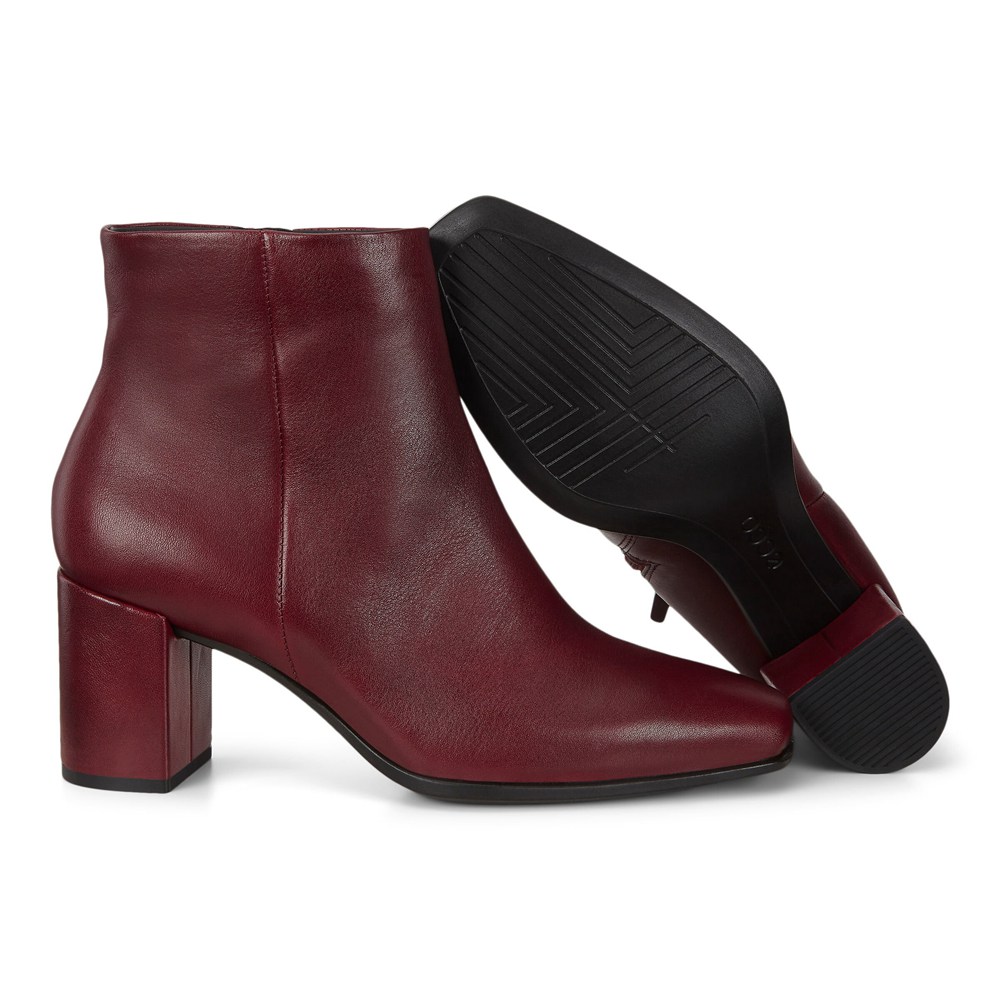 Womens Boots - ECCO Shape 60 Squared Zippered - Burgundy - 0147WSCPA